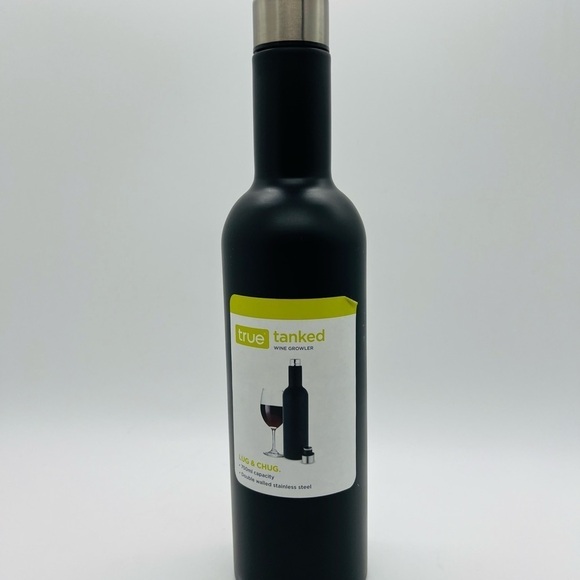 TRUE TANKED WINE GROWLER LUG & CHUG 750 ML DOUBLE WALLED STAINLESS STEEL NWT - Picture 4 of 15